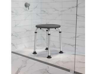 Tool-Free 300 Lb. Capacity, Adjustable Gray Bath & Shower Stool