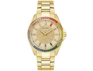 Ladies' Phantom Crystal Gold-Tone Stainless Steel Watch Champagne Dial