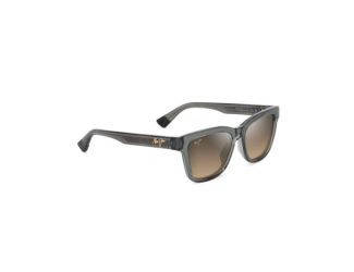 Hanohano Polarized Sunglasses Shiny Translucent Dark Gray HCL Bronze Lens