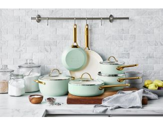 Reserve Ceramic Nonstick 10pc Cookware Set Julep Green