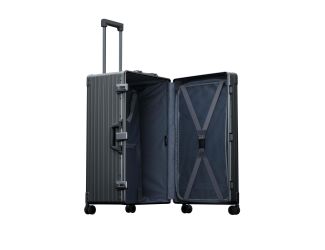 Aleon 30" International Trunk Aluminum Hardside Luggage (Onyx) Black