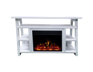 32-In. Sawyer Industrial Electric Fireplace Mantel with Enhanced Log Display and Color Changing Flam