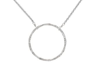 Large "Soul Circle" Necklace-.75 inch diameter,open circle in Sterling Silver in 18" total length.