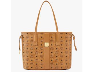 Medium Reversible Liz Shopper in Visetos - Cognac