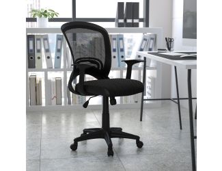 Mid-Back Designer Black Mesh Swivel Task Office Chair with Arms