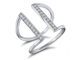 Contemporary Diamond Cuff Ring