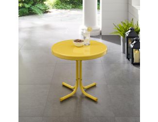 Retro Metal Side Table In Yellow