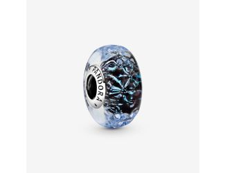 Wavy Dark Blue Murano Glass Ocean Charm