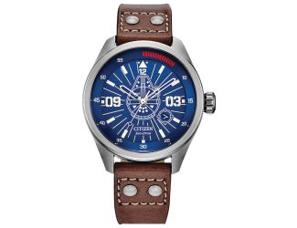 Men's Star Wars Han Solo Brown Leather Strap, Blue dial
