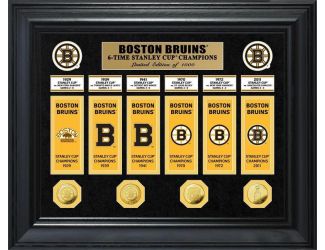 Boston Bruins 6-Time Stanley Cup Champions Deluxe Gold Coin & Banner Collection