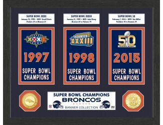 Denver Broncos Super Bowl Banner Collection Photo Mint