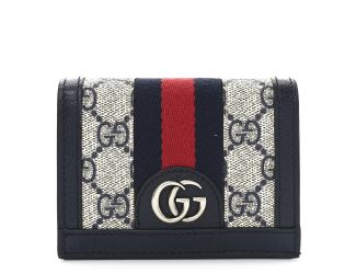 Gucci Ophidia GG Canvas Bifold Wallet Blue Red Web Stripe