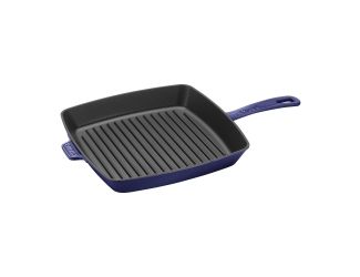 Cast Iron 12" Square Grill Pan - Dark Blue