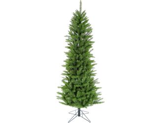 7.5-Ft Winter Wonderland Slim Green Christmas Tree with Metal Base
