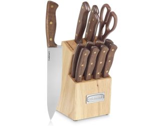 14pc Triple Rivet Walnut Cutlery Block Set