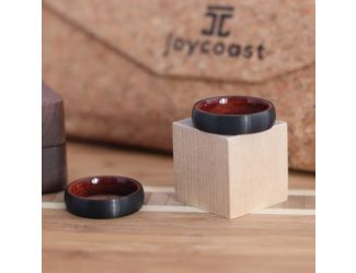 Slim Manhatten Black - Tungsten & Rosewood Ring Size 6