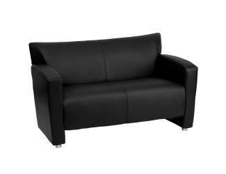 Brown LeatherSoft Loveseat w/ Extended Panel Arms