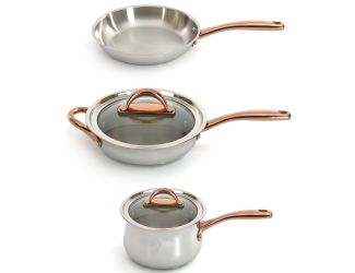 Ouro Gold 18/10 SS 4pc Starter Set/Glass Lids
