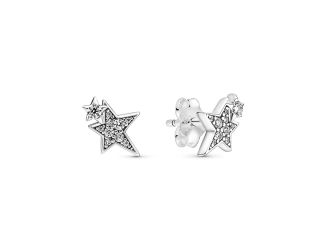 Sparkling Asymmetric Stars Stud Earrings