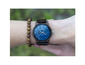 Blue Moon  Black Sandalwood Chronograph Wooden Watch