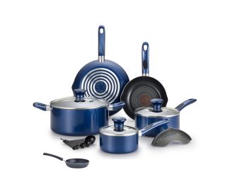 Excite Non-Stick 14-Piece Cookware Set plus Specialty Non-Stick One-Egg Wonder Package - Blue