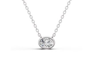 Oval Lab Diamond Solitaire Pendant Size 0.5 CTW