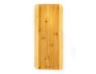 Bamboo Long Rectangular Cutting Board, Two-toned, 14.2x6x0.7"