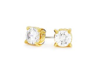 Diamante 4 Carat Stud Earrings - Gold. Made in America, Handcrafted in RI