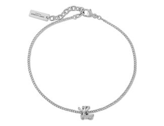 Saint Laurent Monogram Twist Silver Metal Chain Bracelet