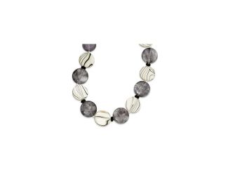 Sterling Silver Black & Grey Agate/MOP/Sardonyx Necklace