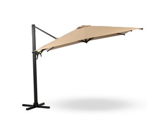 IF Collection -  10-Foot Square Offset Cantilever Patio Umbrella w/360 Rotation & Tilt - Khaki