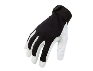 Fire Resistant Leather Palm Welder and Fabricator Gloves: Medium