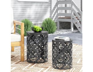 Verdugo Outdoor Metal Side Tables, Set Of 2