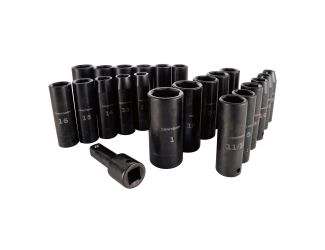 23pc 1/2" SAE & MM Deep Impact Socket Set