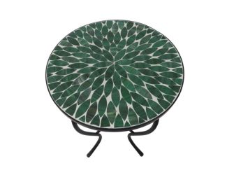 Mosaic Art Collection - Leave Green Accent Table - Green