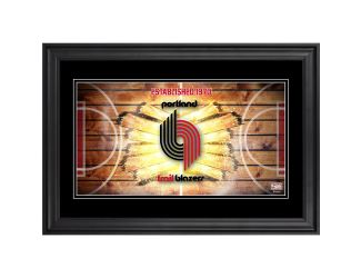 10" x 18" Hardwood Classics Panoramic Framed Photograph - Portland Trail Blazers