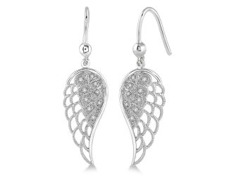 Diamond Angel Wing Earrings