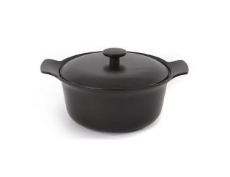 10 - Inch Ron Cast Iron Covered Stockpot - (4.4 Qt.) - (Black)