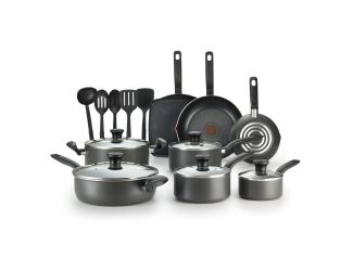 Initiatives Non-Stick 18-Piece Cookware Set - Black