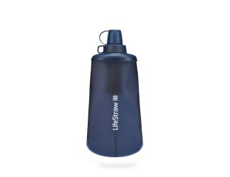 Peak 650ml Collapsible Squeeze Bottle w/ Filter Mountain Blue