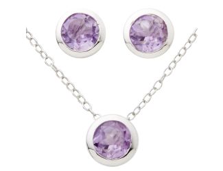 Amethyst Earring & Necklace Set
