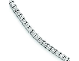 Sterling Silver Rhodium Plated CZ 7in Bracelet