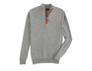 Men's 1/4 Zip Cashmere Cardigan - XXL - Gray