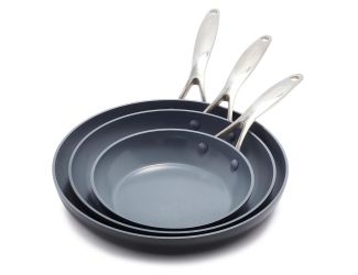 Valencia Pro Ceramic Non Stick 8, 9.5, and 11-inch Frypan Set