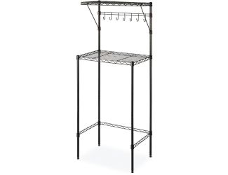 Supreme Over-the-Fridge Shelf with Mug and Cup Hooks, 56.5-In. H x 23-In. W x 15.75-In. D, Black