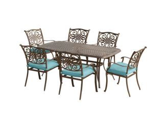 Traditions 7-Piece Outdoor Dining Set in Blue