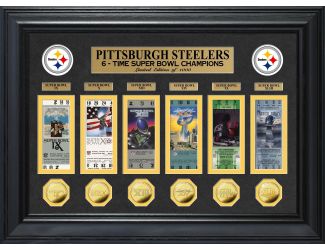 Pittsburgh Steelers 6-Time Super Bowl Champions Deluxe Gold Coin Ticket Collection