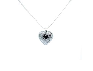 Engraved Heart Locket Necklace