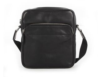 Colombian Leather Travel Bag Crossbody-Black