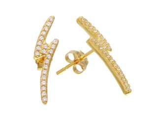 PARIKHS Gold Plated Lightning CZ Earring in 925 Sterling Silver